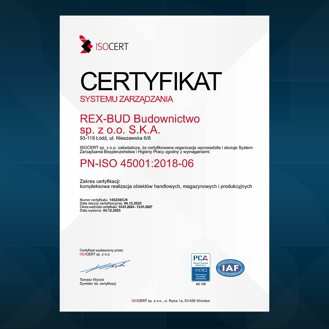 Certyfikacja ISOCERT!
